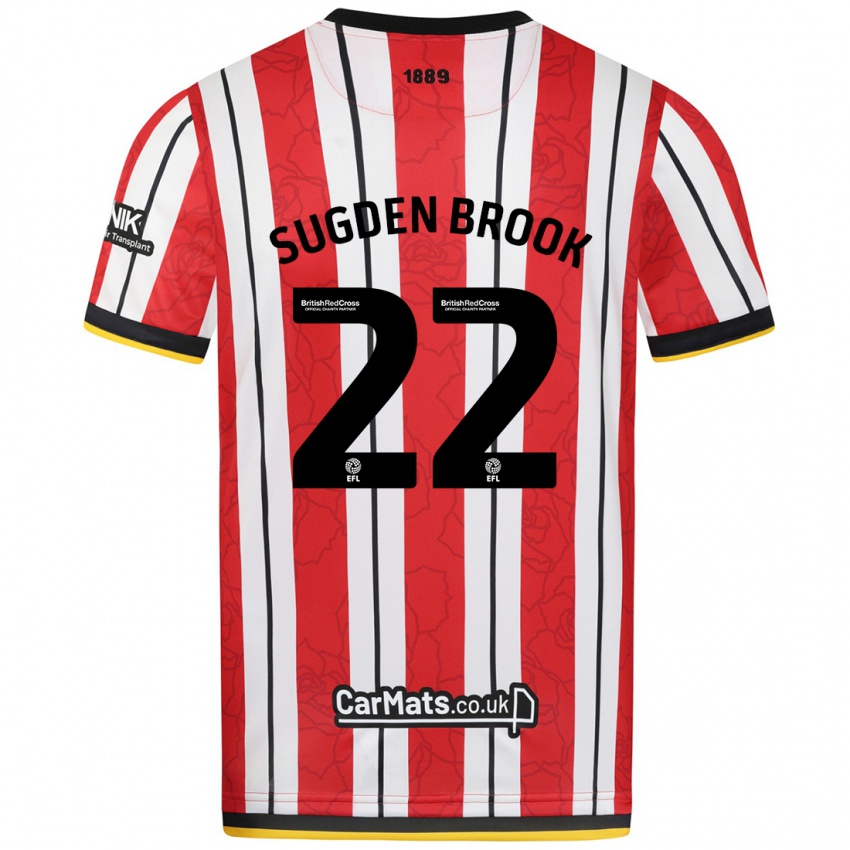 Criança Camisola Darcie Sugden-Brook #22 Listras Brancas Vermelhas Principal 2024/25 Camisa