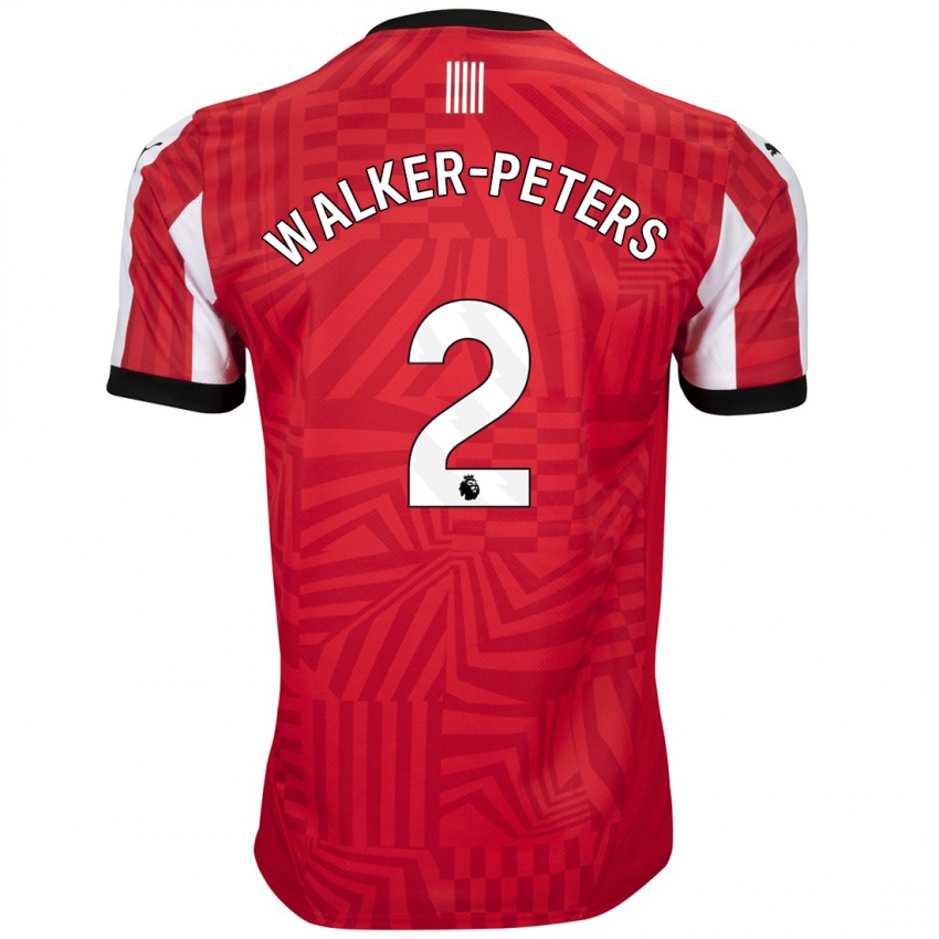 Criança Camisola Kyle Walker-Peters #2 Vermelho Branco Principal 2024/25 Camisa