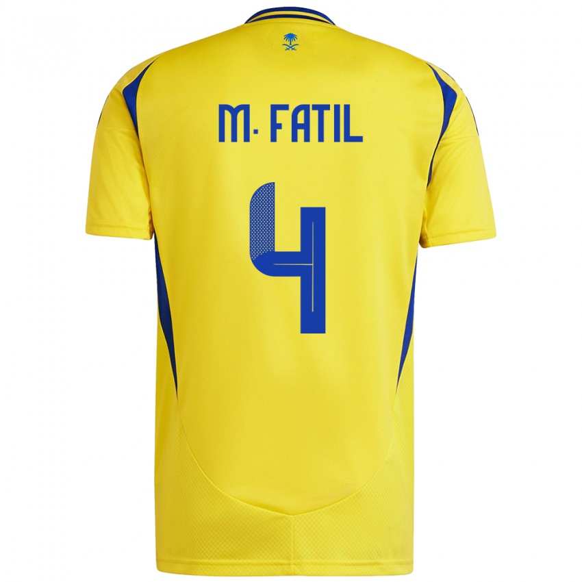 Criança Camisola Mohammed Al-Fatil #4 Azul Amarelo Principal 2024/25 Camisa