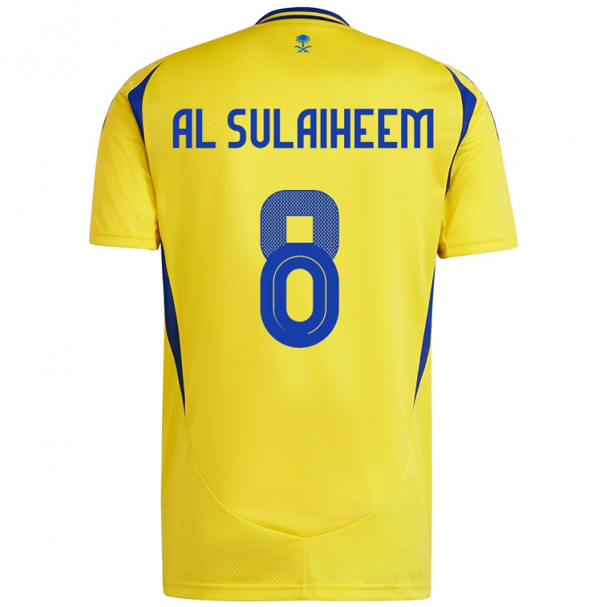 Criança Camisola Abdulmajeed Al-Sulaiheem #8 Azul Amarelo Principal 2024/25 Camisa