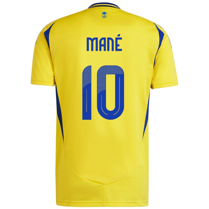 Criança Camisola Sadio Mane #10 Azul Amarelo Principal 2024/25 Camisa