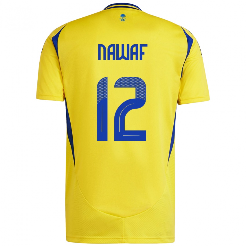 Criança Camisola Nawaf Al-Boushal #12 Azul Amarelo Principal 2024/25 Camisa