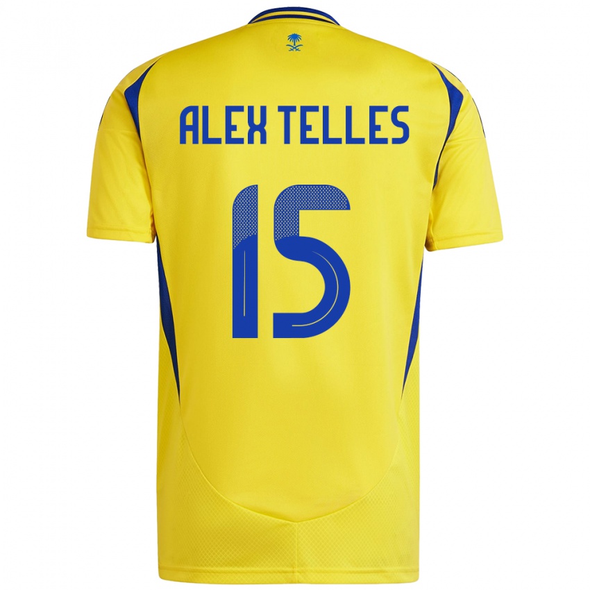 Criança Camisola Alex Telles #15 Azul Amarelo Principal 2024/25 Camisa