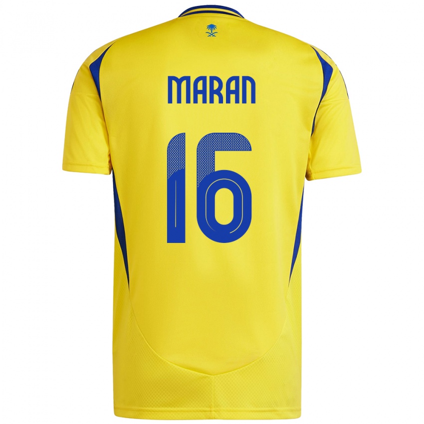 Criança Camisola Mohammed Maran #16 Azul Amarelo Principal 2024/25 Camisa