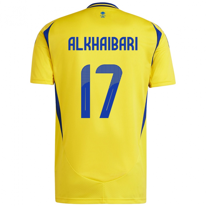 Criança Camisola Abdullah Al-Khaibari #17 Azul Amarelo Principal 2024/25 Camisa