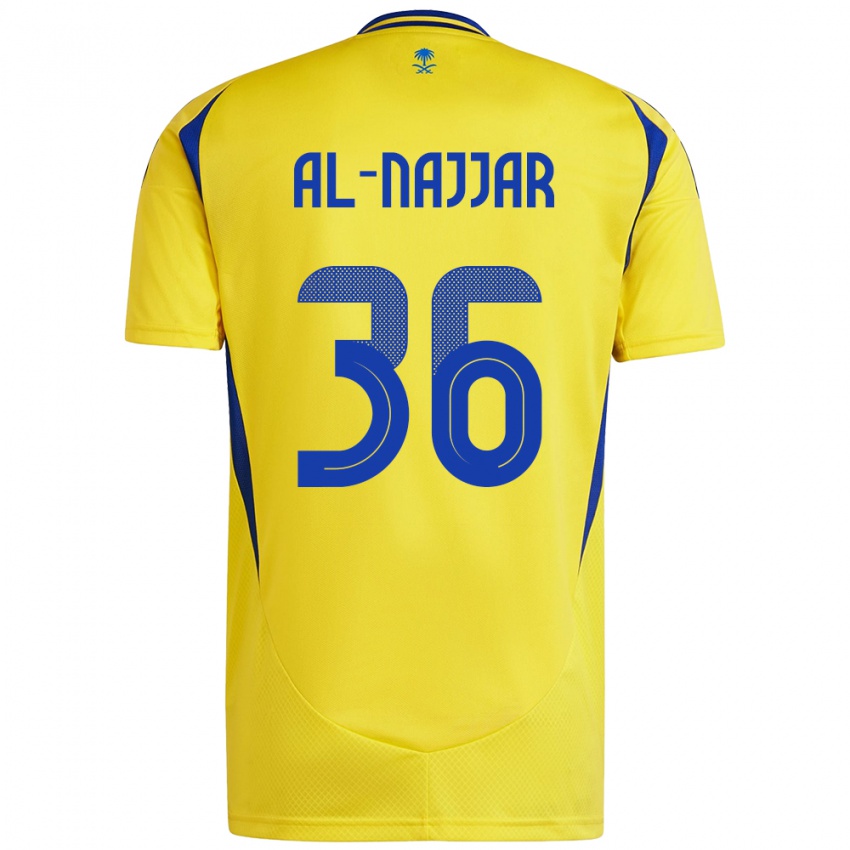 Criança Camisola Raghed Al-Najjar #36 Azul Amarelo Principal 2024/25 Camisa