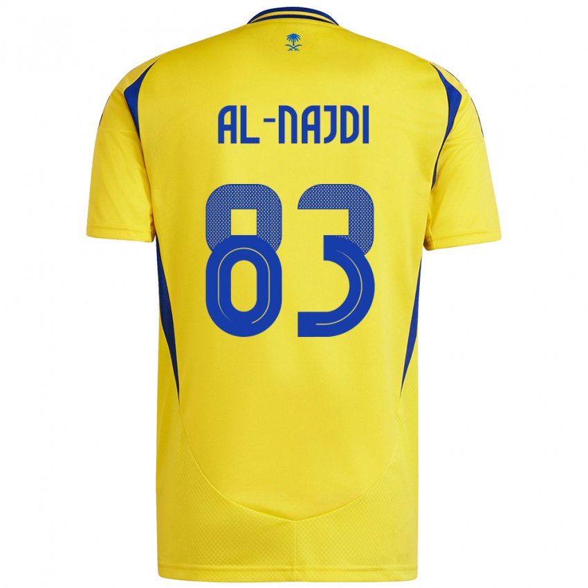 Criança Camisola Salem Al-Najdi #83 Azul Amarelo Principal 2024/25 Camisa