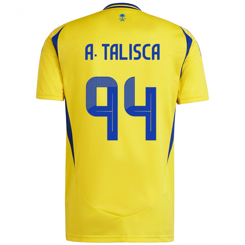 Criança Camisola Talisca #94 Azul Amarelo Principal 2024/25 Camisa