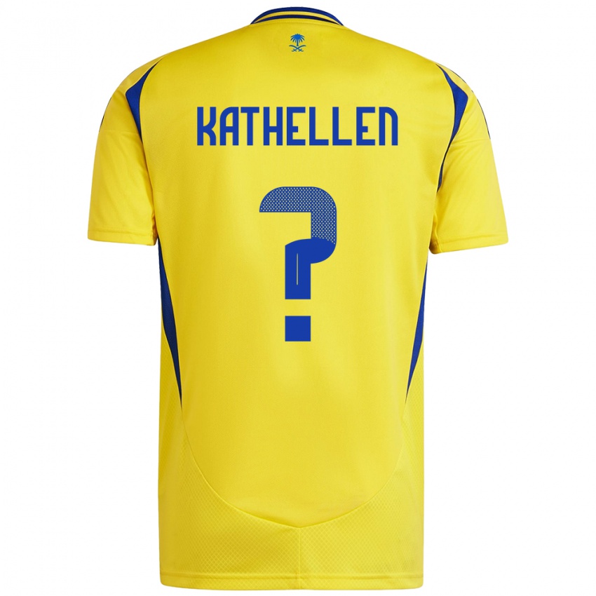 Criança Camisola Kathellen #0 Azul Amarelo Principal 2024/25 Camisa