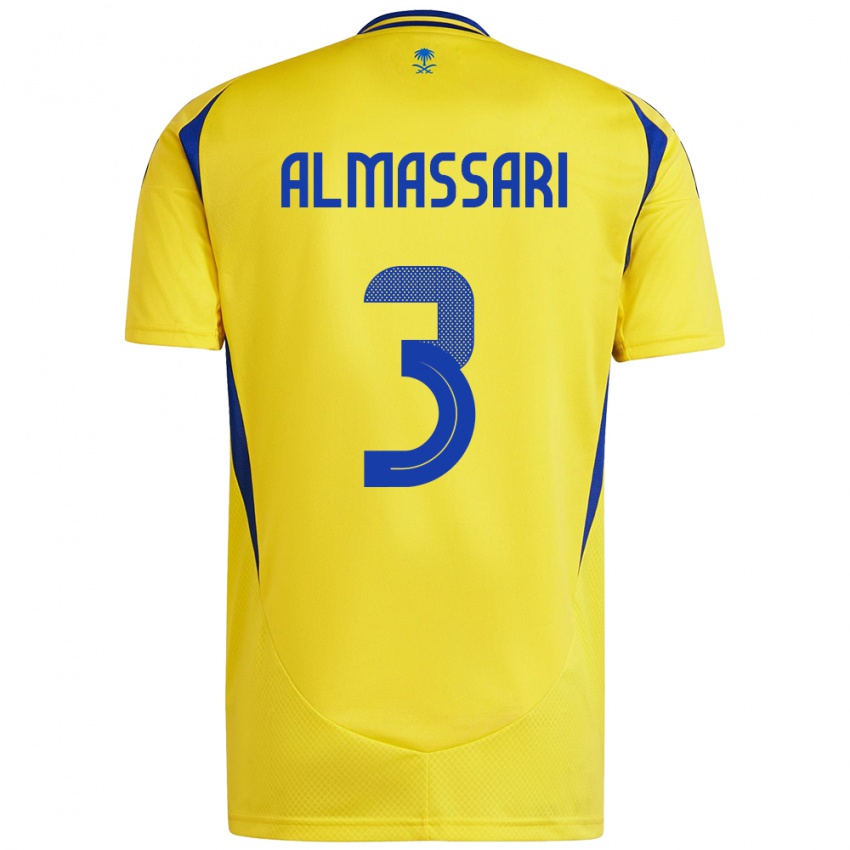 Criança Camisola Wadha Almassari #3 Azul Amarelo Principal 2024/25 Camisa