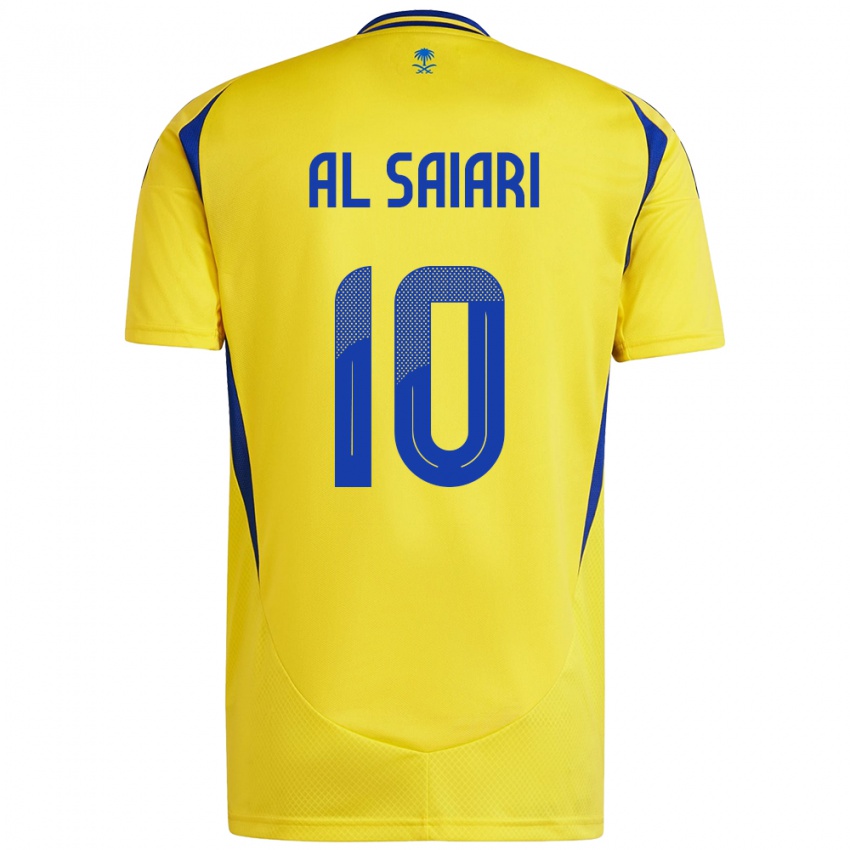 Criança Camisola Mubarkh Al-Saiari #10 Azul Amarelo Principal 2024/25 Camisa