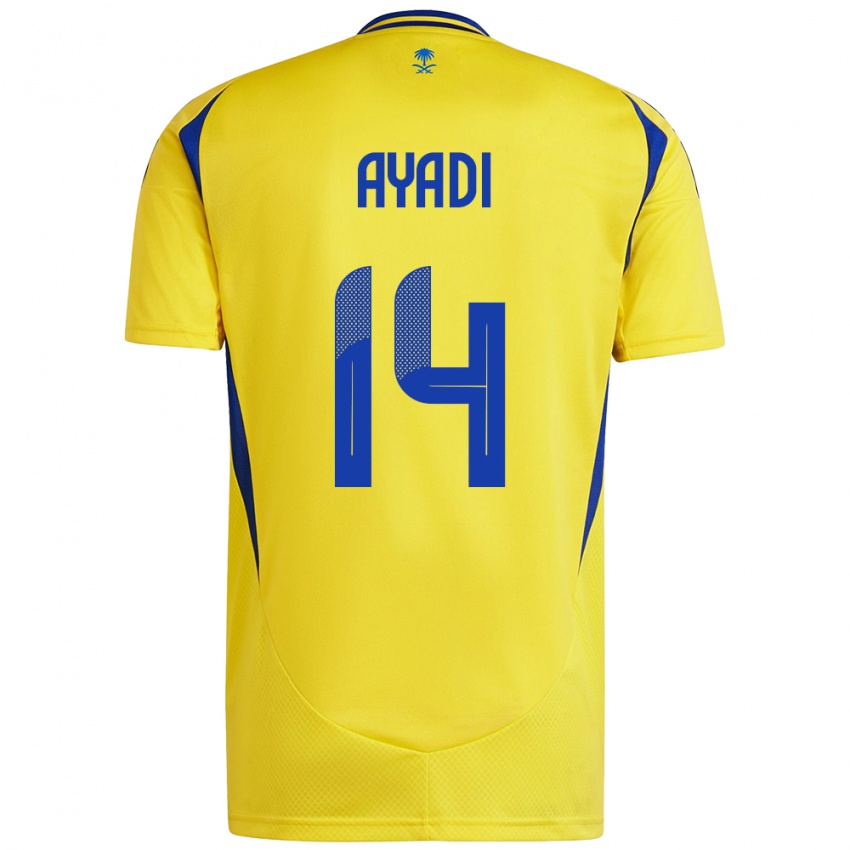 Criança Camisola Ghada Ayadi #14 Azul Amarelo Principal 2024/25 Camisa