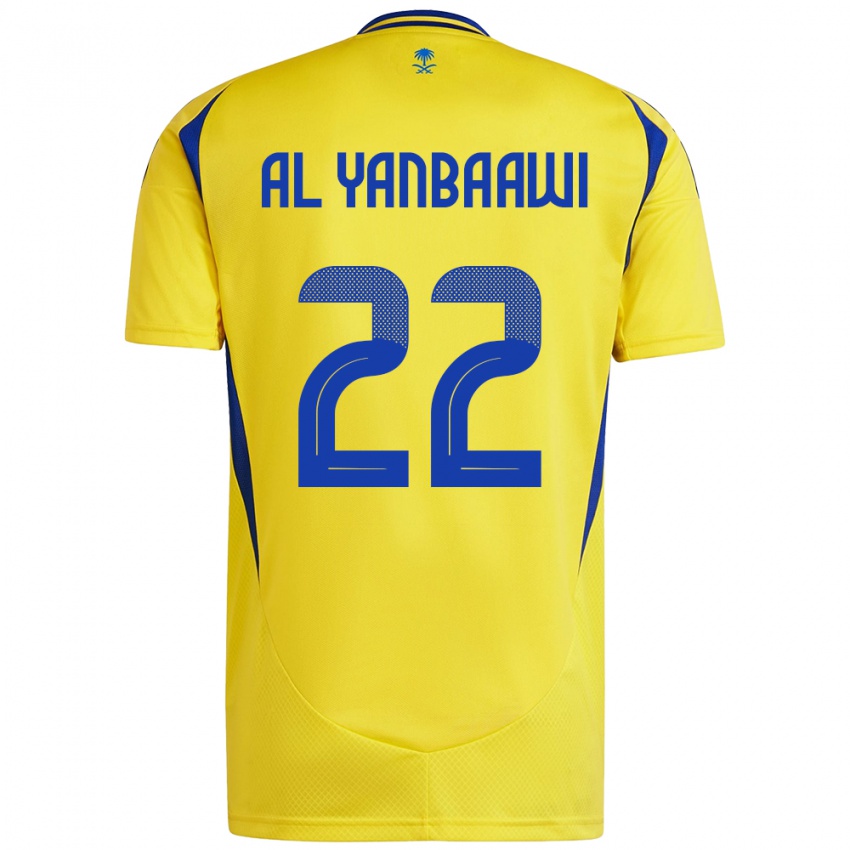 Criança Camisola Tahani Al-Yanbaawi #22 Azul Amarelo Principal 2024/25 Camisa