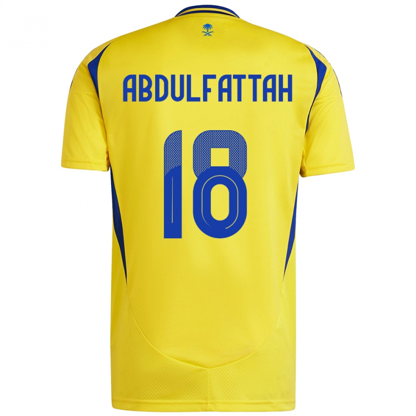 Criança Camisola Abdulfattah Adam #18 Azul Amarelo Principal 2024/25 Camisa