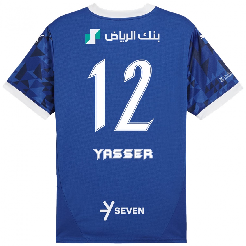 Criança Camisola Yasser Al-Shahrani #12 Azul Escuro Branco Principal 2024/25 Camisa