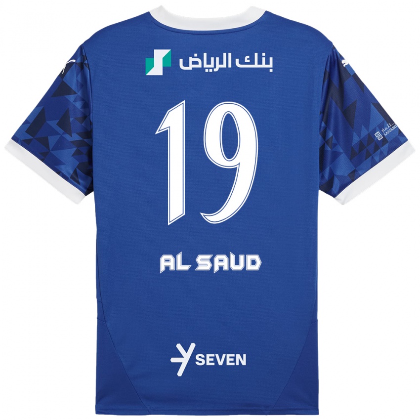 Criança Camisola Manal Al Saud #19 Azul Escuro Branco Principal 2024/25 Camisa