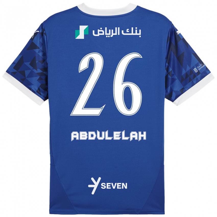 Criança Camisola Abdulelah Al-Malki #26 Azul Escuro Branco Principal 2024/25 Camisa