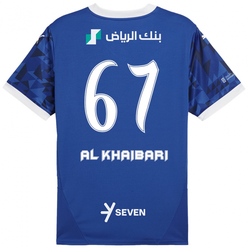 Criança Camisola Mohammed Al-Khaibari #67 Azul Escuro Branco Principal 2024/25 Camisa