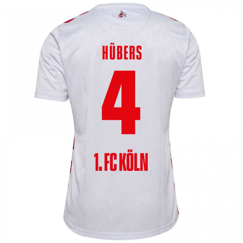 Criança Camisola Timo Hübers #4 Vermelho Branco Principal 2024/25 Camisa