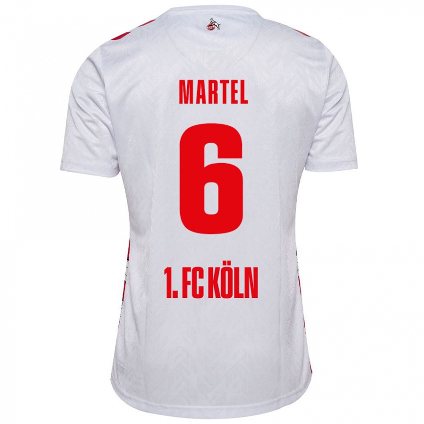 Criança Camisola Eric Martel #6 Vermelho Branco Principal 2024/25 Camisa