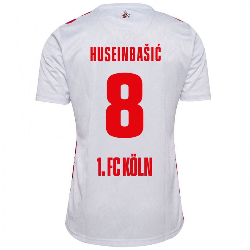 Criança Camisola Denis Huseinbasic #8 Vermelho Branco Principal 2024/25 Camisa