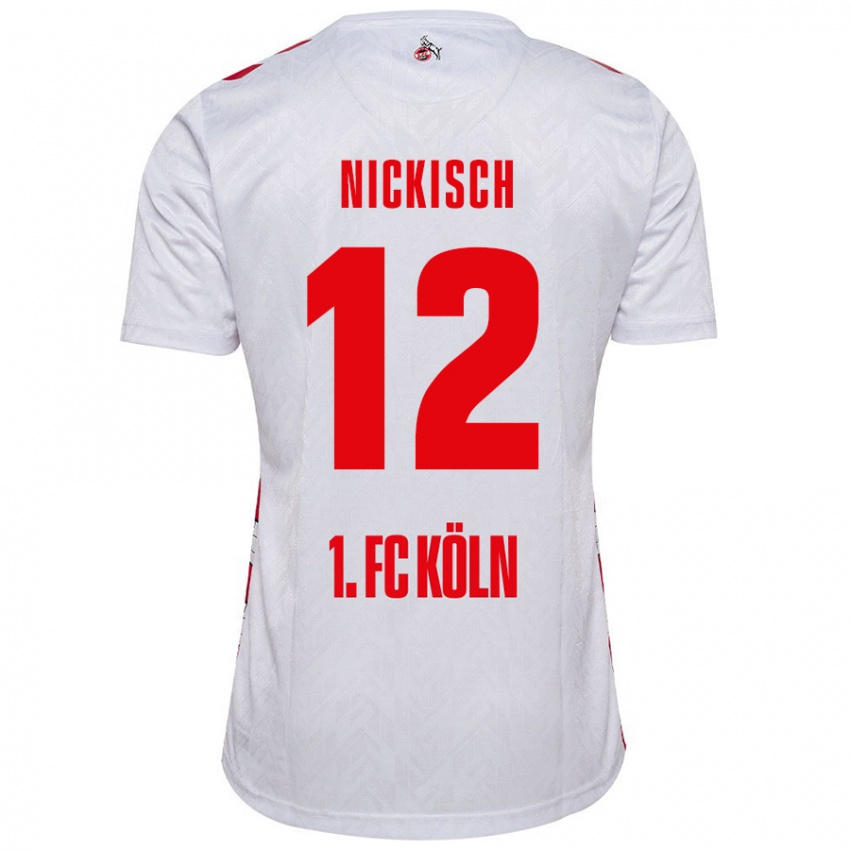 Criança Camisola Jonas Nickisch #12 Vermelho Branco Principal 2024/25 Camisa