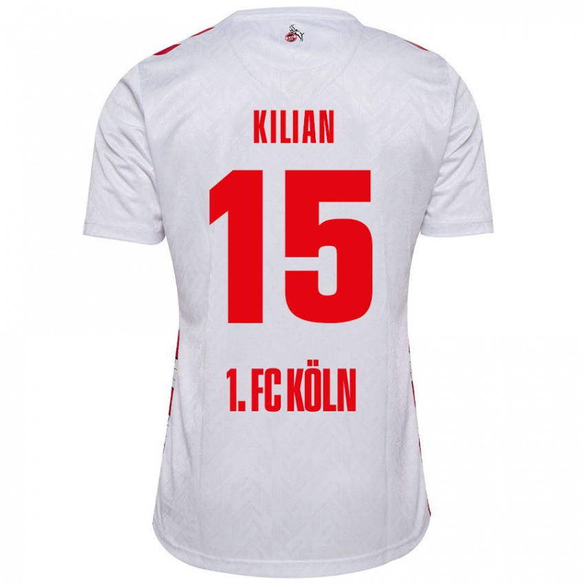 Criança Camisola Luca Kilian #15 Vermelho Branco Principal 2024/25 Camisa