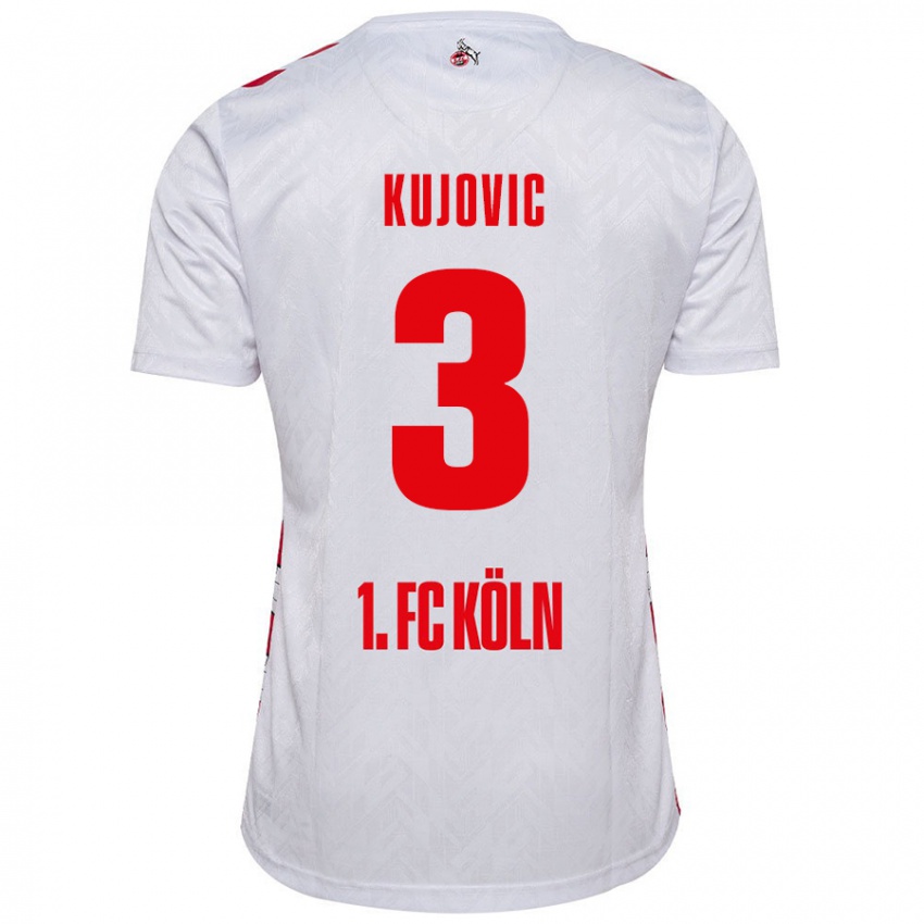 Criança Camisola Emin Kujovic #3 Vermelho Branco Principal 2024/25 Camisa