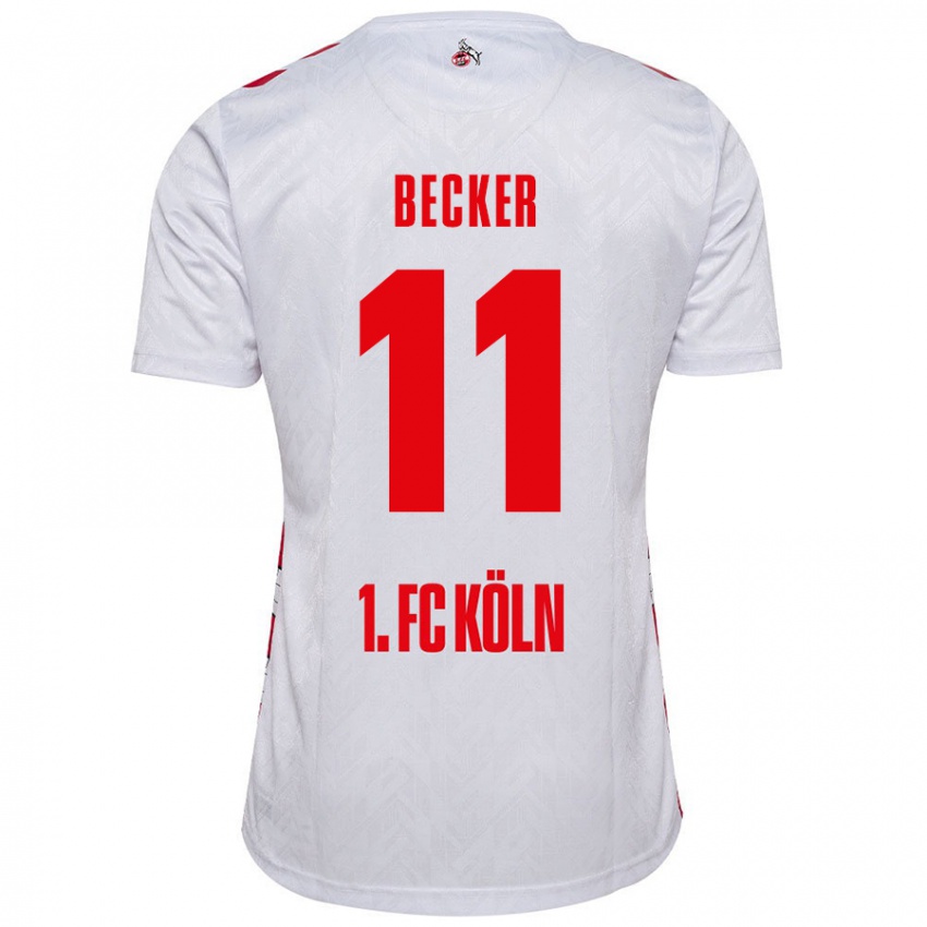 Criança Camisola Marlon Becker #11 Vermelho Branco Principal 2024/25 Camisa