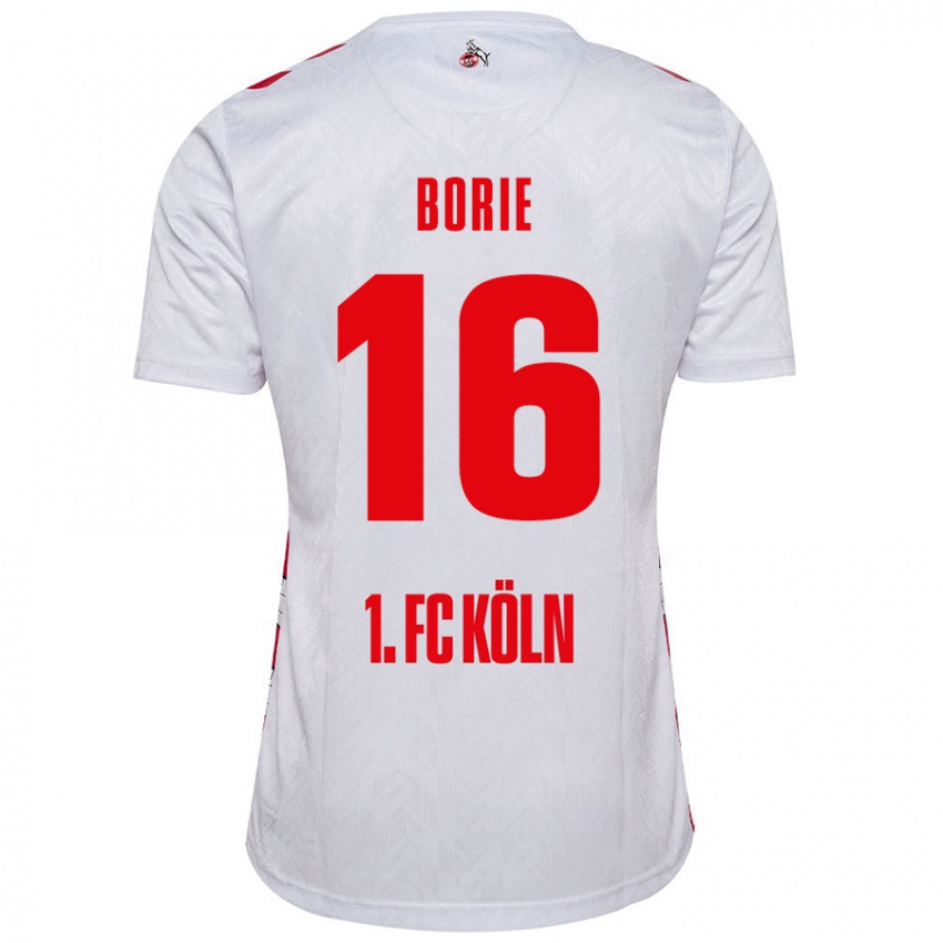 Criança Camisola Etienne Borie #16 Vermelho Branco Principal 2024/25 Camisa