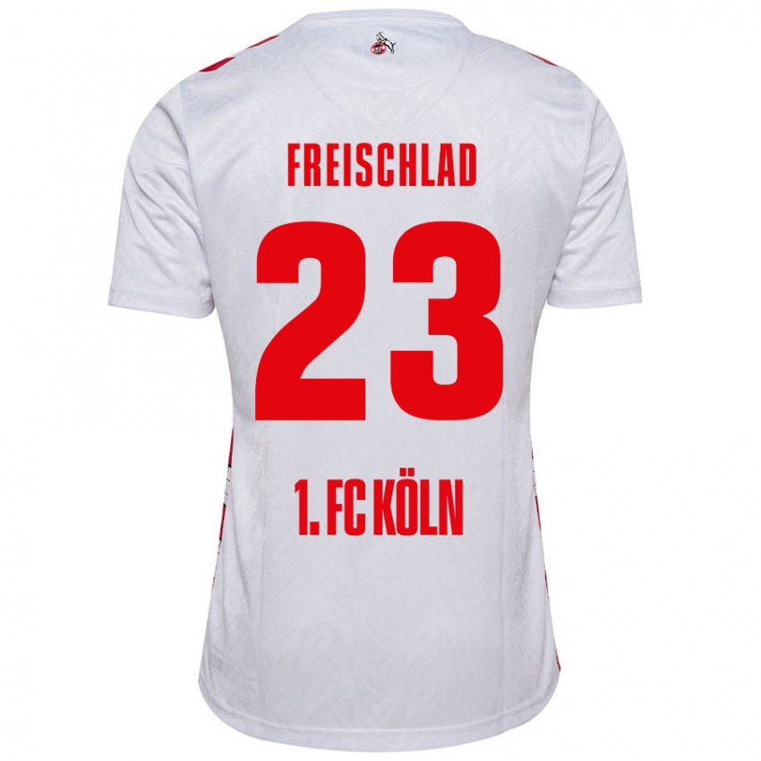 Criança Camisola Yannick Freischlad #23 Vermelho Branco Principal 2024/25 Camisa