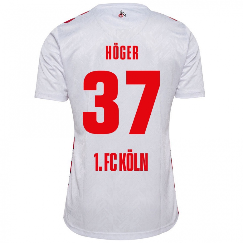 Criança Camisola Marco Höger #37 Vermelho Branco Principal 2024/25 Camisa