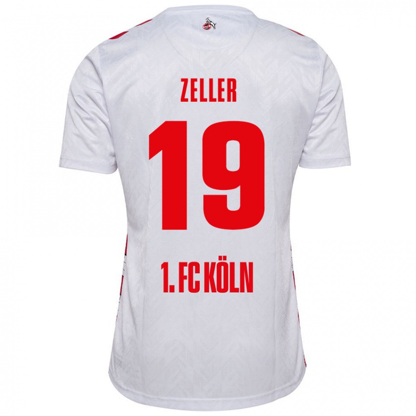 Criança Camisola Dóra Zeller #19 Vermelho Branco Principal 2024/25 Camisa