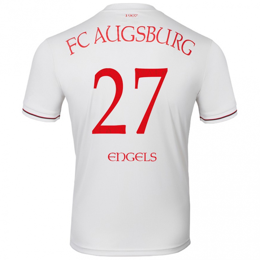 Criança Camisola Arne Engels #27 Branco Principal 2024/25 Camisa