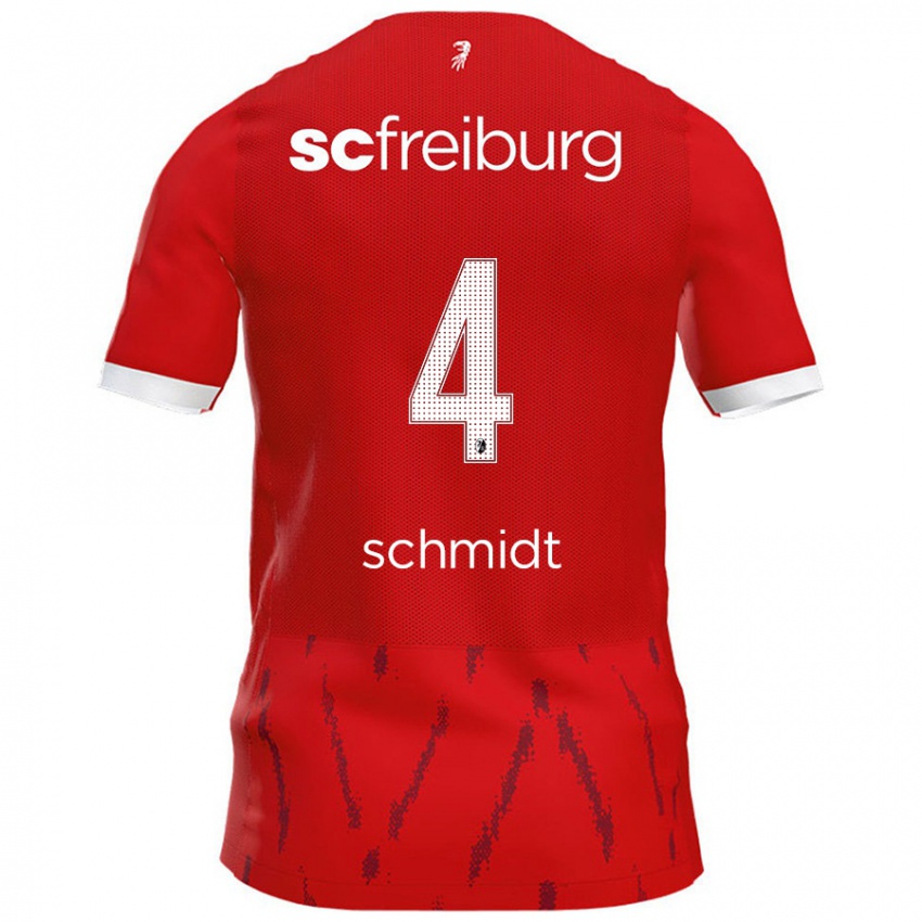 Criança Camisola Kenneth Schmidt #4 Vermelho Principal 2024/25 Camisa