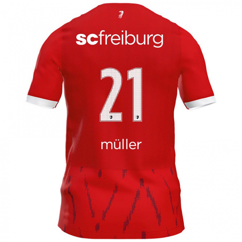 Criança Camisola Florian Müller #21 Vermelho Principal 2024/25 Camisa