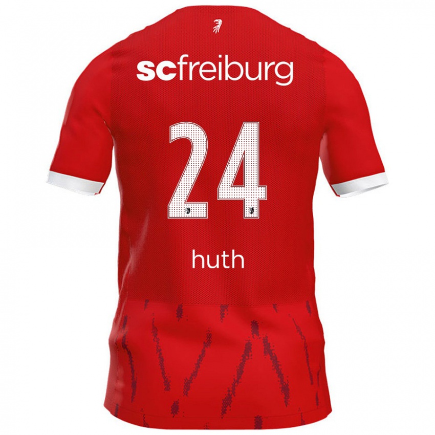 Criança Camisola Jannik Huth #24 Vermelho Principal 2024/25 Camisa