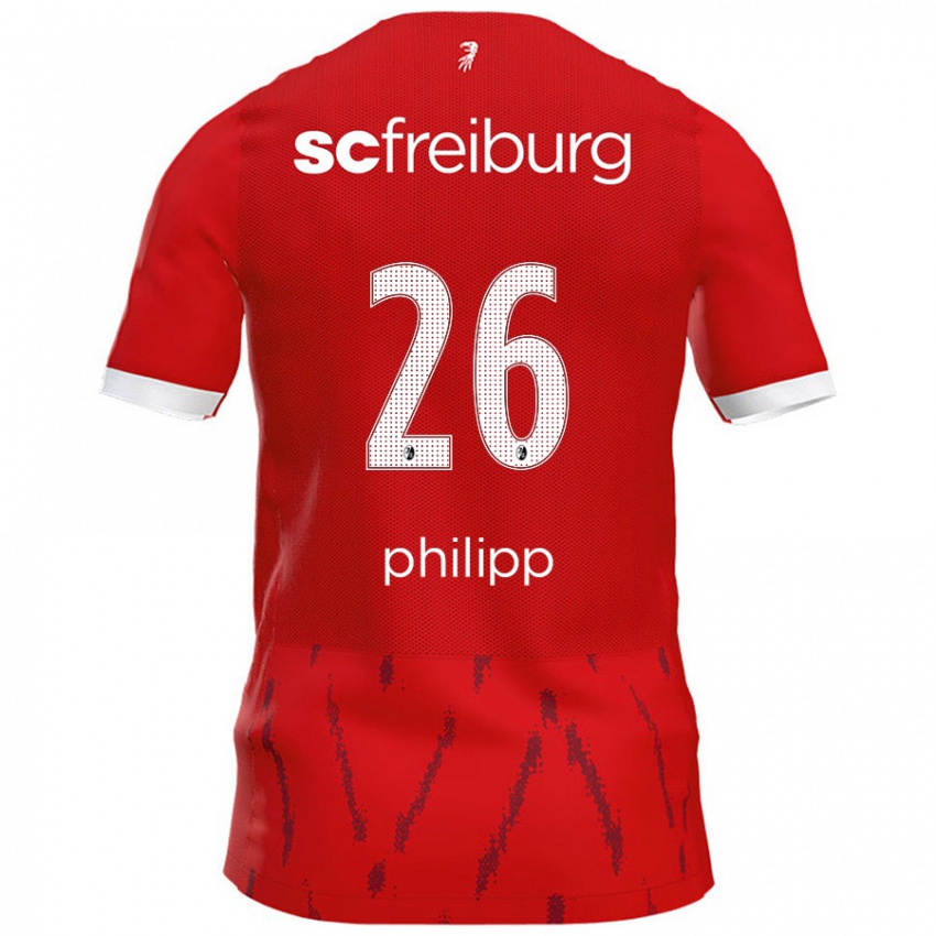 Criança Camisola Maximilian Philipp #26 Vermelho Principal 2024/25 Camisa