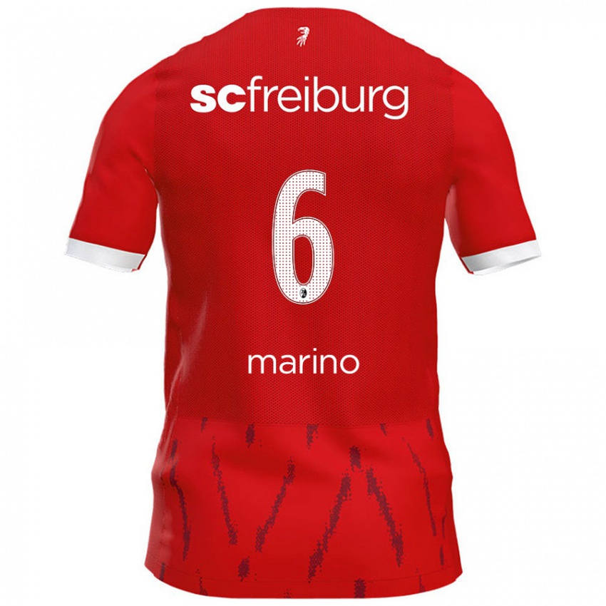 Criança Camisola Luca Marino #6 Vermelho Principal 2024/25 Camisa