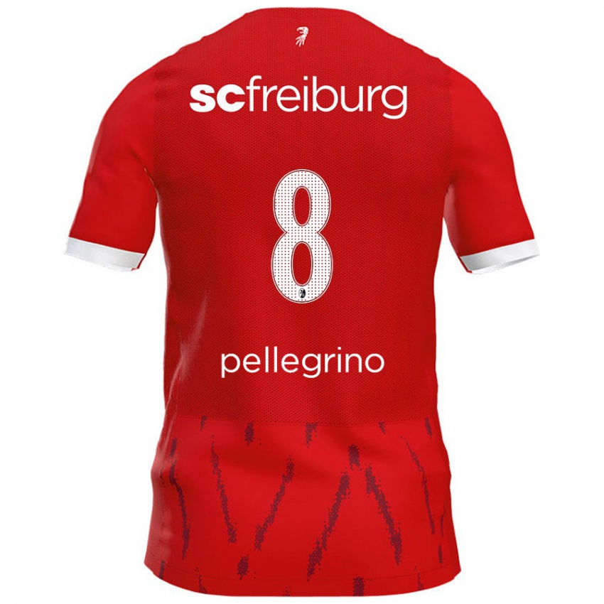 Criança Camisola Gabriel Pellegrino #8 Vermelho Principal 2024/25 Camisa