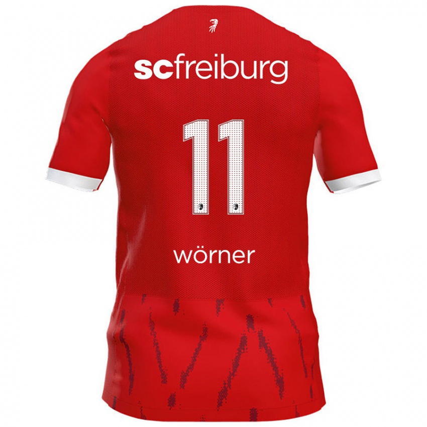 Criança Camisola Marco Wörner #11 Vermelho Principal 2024/25 Camisa