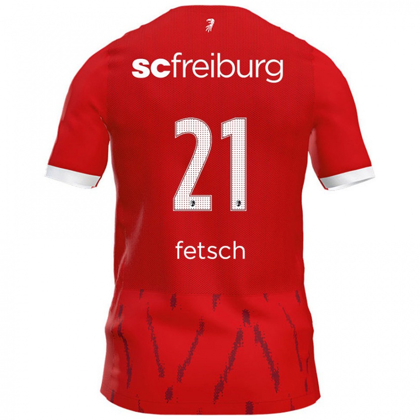 Criança Camisola Mathias Fetsch #21 Vermelho Principal 2024/25 Camisa