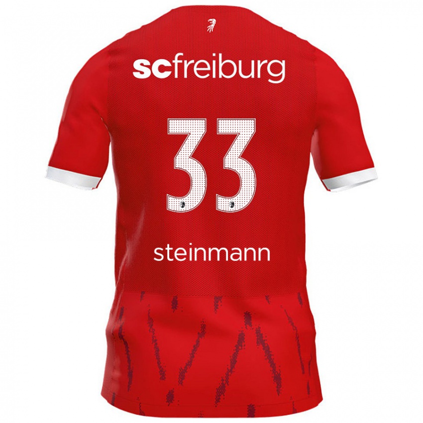 Criança Camisola Karl Steinmann #33 Vermelho Principal 2024/25 Camisa