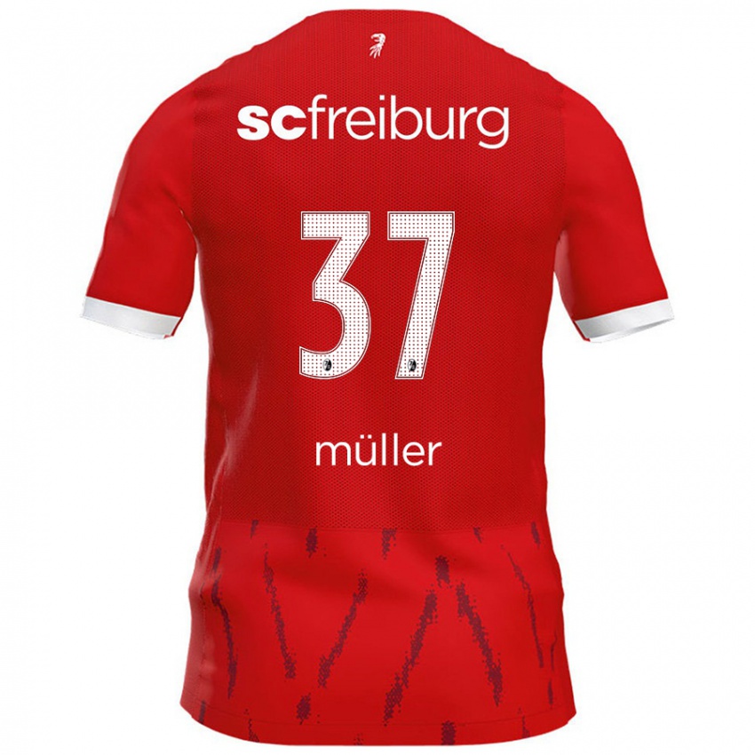 Criança Camisola Ruben Müller #37 Vermelho Principal 2024/25 Camisa