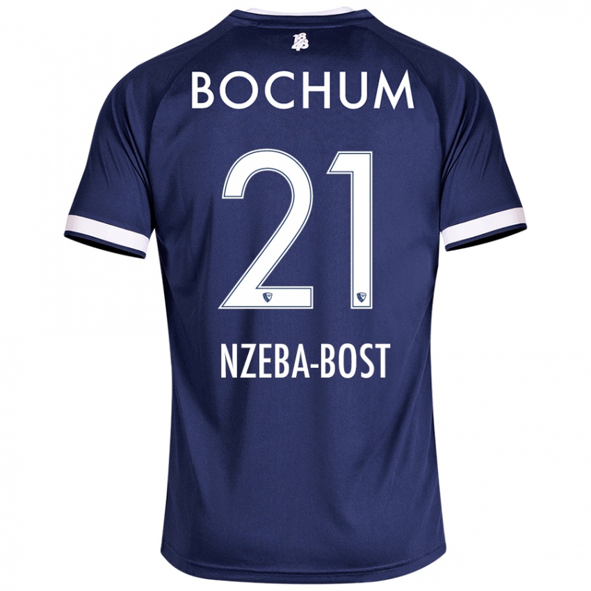 Criança Camisola Jan Nzeba-Bost #21 Azul Escuro Principal 2024/25 Camisa