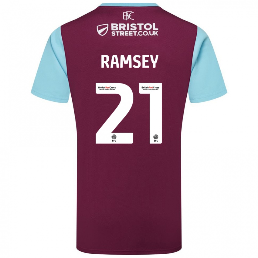 Criança Camisola Aaron Ramsey #21 Crédito Borboleta Azul Principal 2024/25 Camisa