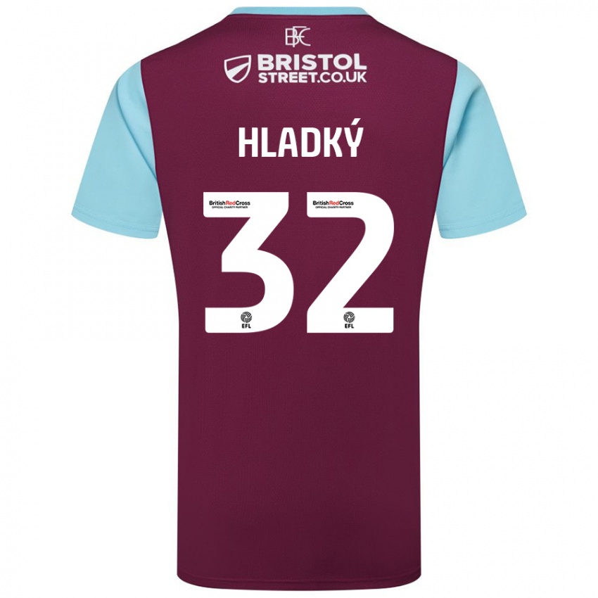 Criança Camisola Vaclav Hladky #32 Crédito Borboleta Azul Principal 2024/25 Camisa