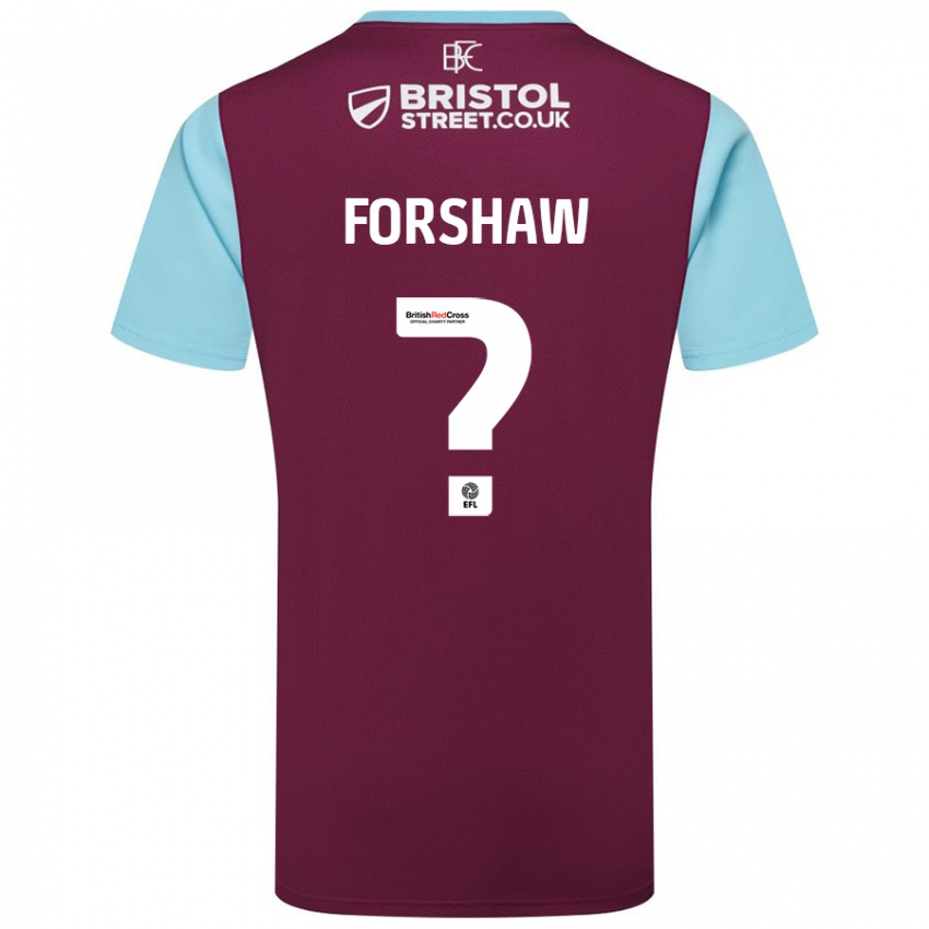 Criança Camisola Lewis Forshaw #0 Crédito Borboleta Azul Principal 2024/25 Camisa