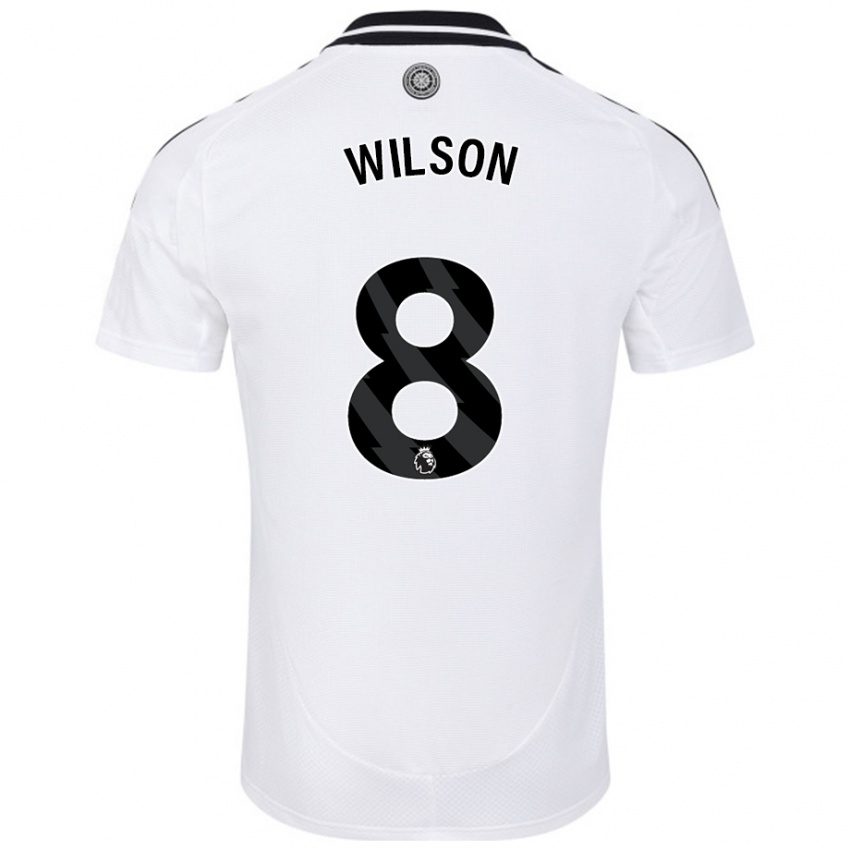 Criança Camisola Harry Wilson #8 Branco Principal 2024/25 Camisa