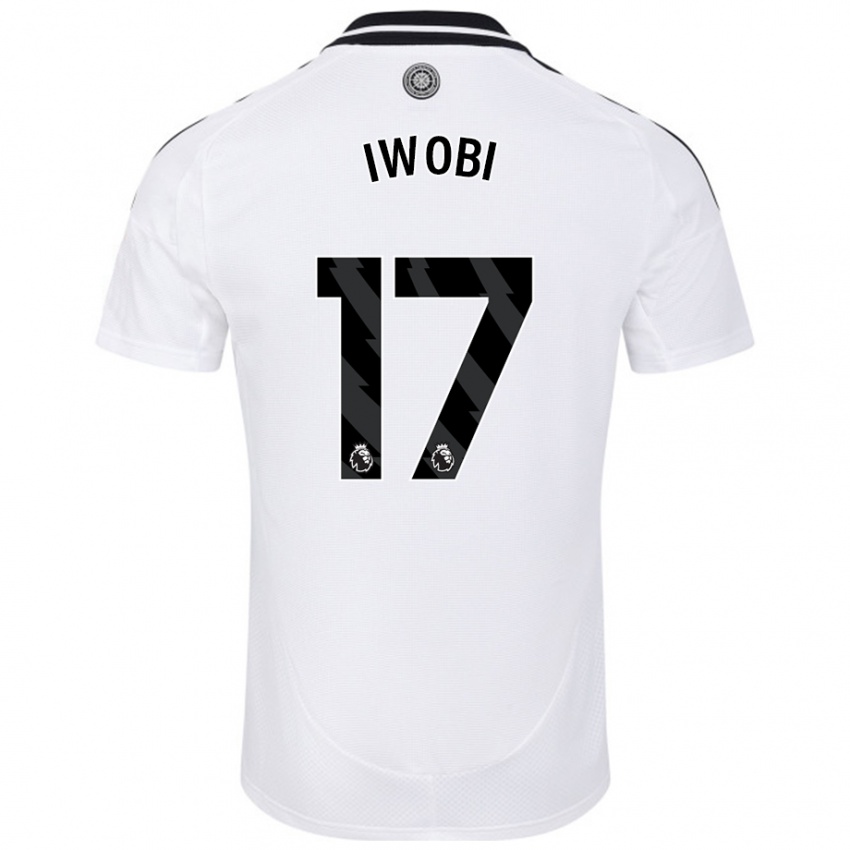 Criança Camisola Alex Iwobi #17 Branco Principal 2024/25 Camisa